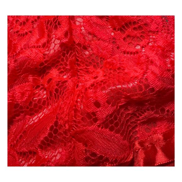 Sexy Red Floral Lace Size M L Fairy Whimsy Goth Coquette Babydoll Lingerie Set - Picture 5 of 6